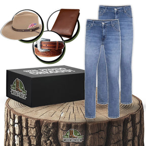 Kit 2 Calças Jeans Masculinas Country Fio a Fio de Alfaiataira + BRINDES: Chapéu, Cinto e Carteira